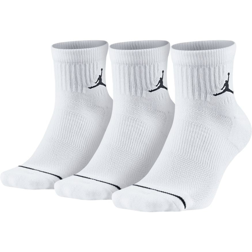 Nike Jordan Jumpman Dri-Fit Crew Socks White 3 Pair SX5545-100 - Small ...