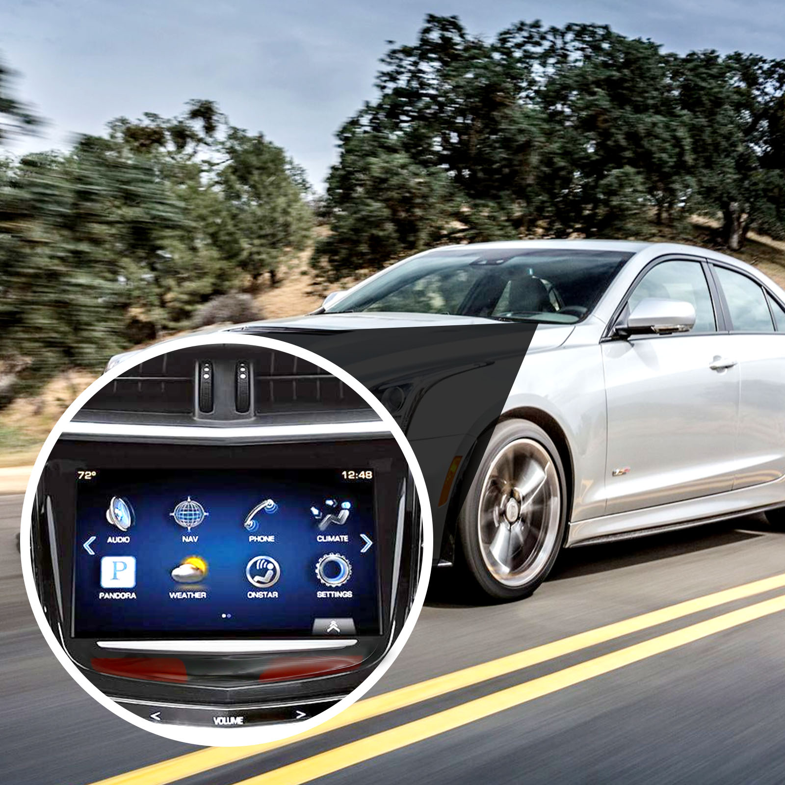 Anxingo CUE Touch Screen Display with Removal Tools Replacement for Cadillac ATS CTS ELR Escalade SRX XTS 2013-2017 Replace 20867046