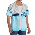 thumbnail image 2 of Rateoe Crystal Clear Water Splash Pattern Men's Short Sleeve Classic Shirt, Casual Short-Sleeved Shirt, Lightweight Summer Shirt, Cuban Collar Shirt,Button-Front Shirt-3X-Large, 2 of 5