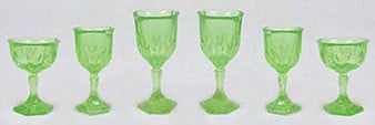 Dollhouse Miniature Stemware from Chrysnbon Ruby/Red 1:12 Scale 