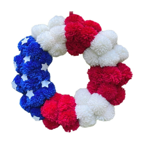 Utoimkio 4th of July Wreath Patriotic Wreath Decorations for Front Door,Memorial Day Red White and Blue Garland Decorations for Outdoor Front Door Party Supplies 4th of July Accessories
