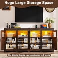 thumbnail image 5 of ChVans LED Farmhouse TV stand for up to 85" TVs with Power Outlet, 74" Large Entertainment Center Console Table, 33.5" Tall Rustic Media Console w/Storage Shelves for Living Room, 5 of 8