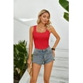 thumbnail image 5 of Vafful Womens Summer Tank Tops Square Neck Sleeveless Low Cut Sexy Shirts Ribbed Tanks Slim Fitted Casual Basic Tee Shirt, 5 of 7