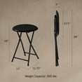 Trademark Home 18inch Round Folding Stool with 225lbs Capacity (Black