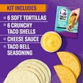thumbnail image 3 of Taco Bell Cheesy Double Decker Taco Cravings Kit with 6 Soft Tortillas, 6 Crunchy Taco Shells, Velveeta Cheese Sauce & Seasoning, 14 oz Box, 3 of 16