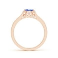 thumbnail image 2 of Angara Natural 0.45 Ct. Tanzanite with Diamond Vintage Inspired Ring in 14K Rose Gold for Women (Ring Size: 11.5), 2 of 9
