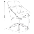 thumbnail image 7 of Nmkwnr Upholstered Faux Leather Office Chair with Wheels, Adjustable Desk Chair for Home Office, Dark Brown, 7 of 7