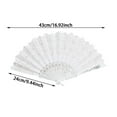 thumbnail image 3 of White Lace Handheld Fans - Vintage Floral Folding Fans with Frames for Weddings, Dancing, & Summer Use (Bridal Party Favors), 3 of 6