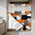 thumbnail image 4 of Modern Abstract Art No Hook Shower Curtain with Snap in Liner Orange Gray Black Rectangular Waterproof Bathroom Shower Curtain with See Through Top Window for Bathtub 72" x 78", 4 of 9