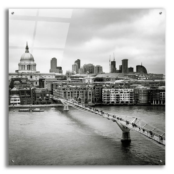 Epic Art 'London Millenium Bridge' by Nina Papiorek, Acrylic Glass Wall Art, 36"x36"