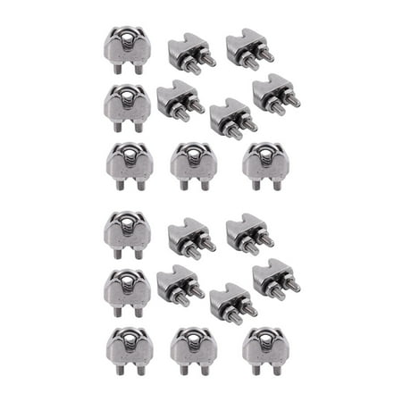 

20Pcs 2mm 1/16 Inch Stainless Steel Wire Rope Cable Clamp Fastener