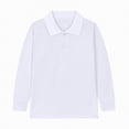thumbnail image 4 of HCNTES Polo Shirts For Boys 4T Boys Sweater Boys' School Uniform Long Sleeve Polo Shirt, Button Closure, Comfortable Fabric A7 SHIRT(White,7-8 Years), 4 of 5