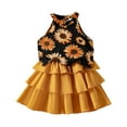 thumbnail image 2 of Girls Summer Outfits Sleeveless Tank Top with Printed Shorts Casual Suit Two Piece Set Kids Breathable Clothes Black Size 9-10 Years, 2 of 8
