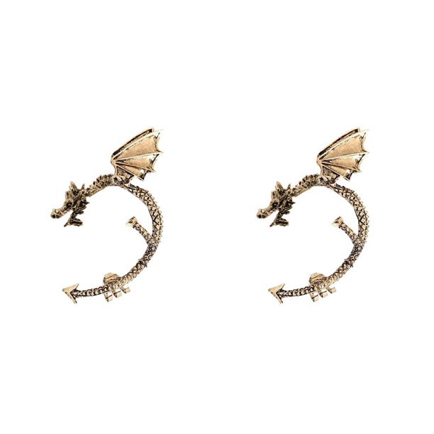 sweethay 1 Uds. Pendientes de oreja a la moda para mujer, pendientes de aleación estilo Punk Vintage, pendientes de lazo para oreja, regalo de fiesta Bronce antiguo 2piezas sweethay CBP114007