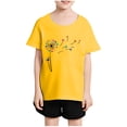 thumbnail image 2 of Posijego T-Shirt de la Saint-Valentin Filles Garçons Cœur Imprimé Manches Courtes T-Shirts Enfants Col Rond Décontracté Été, 2 of 7