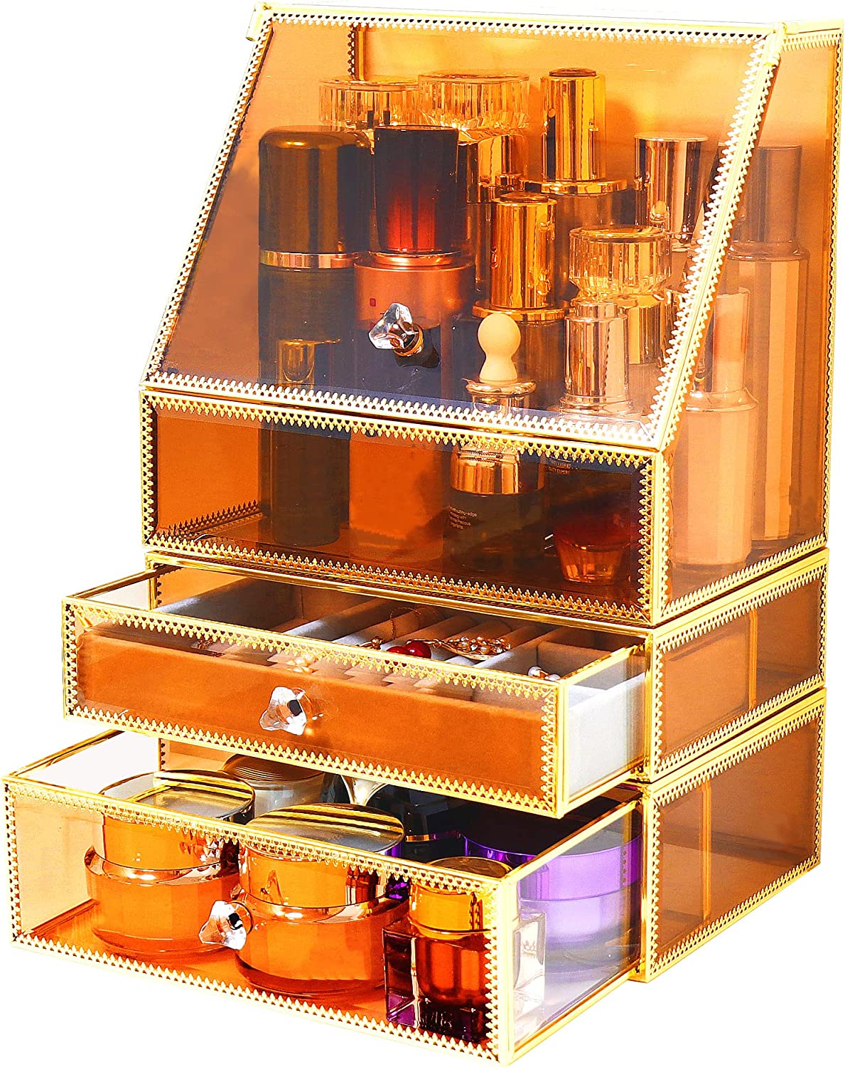 Coralhouse Makeup organizers and storage Tempered Glass makeup