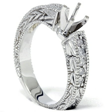 Pompeii 1/4ct Diamond Engagement Antique Like Ring Setting 14K (G/H,I1)