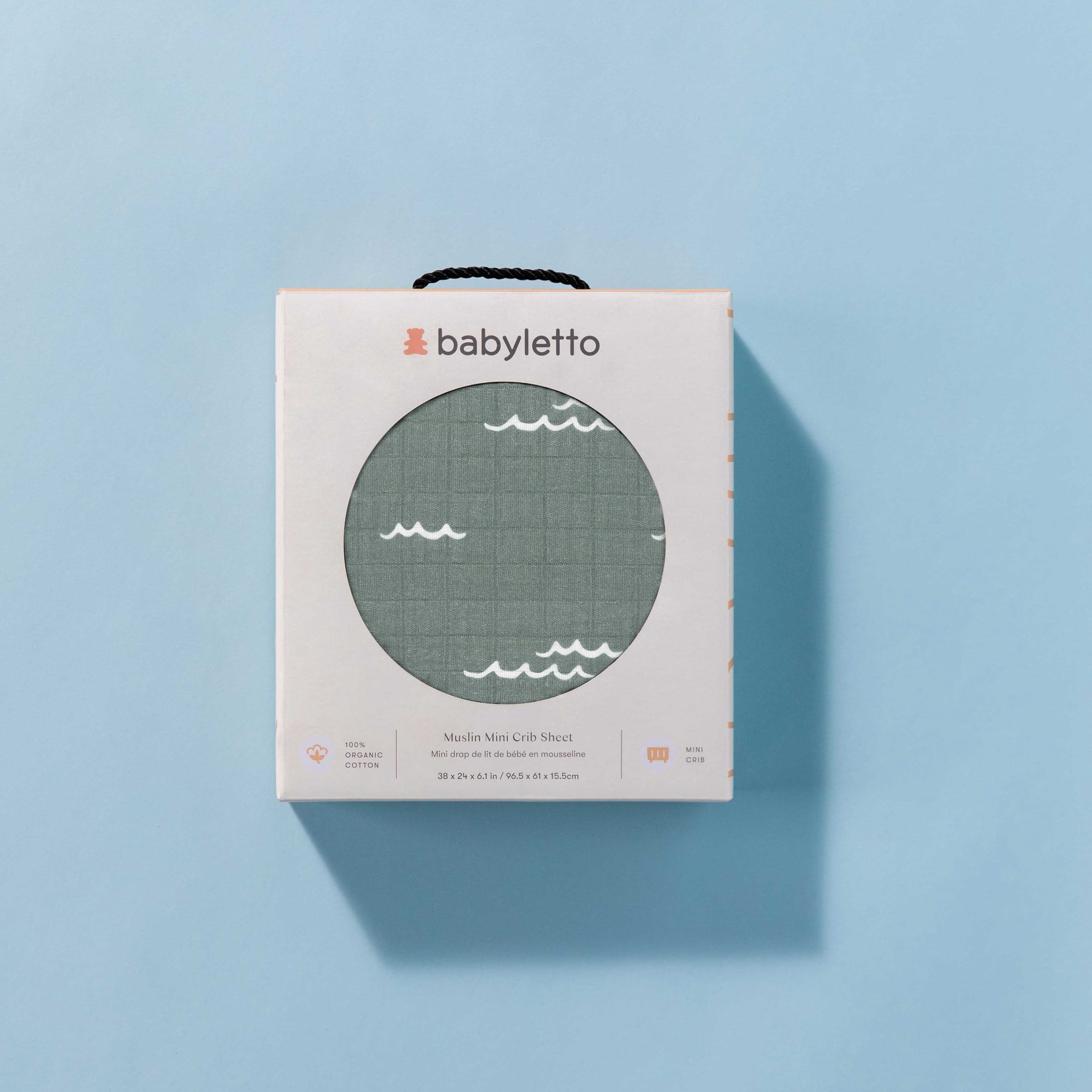 Babyletto Mini Crib Sheet in GOTS Certified Organic Muslin Cotton
