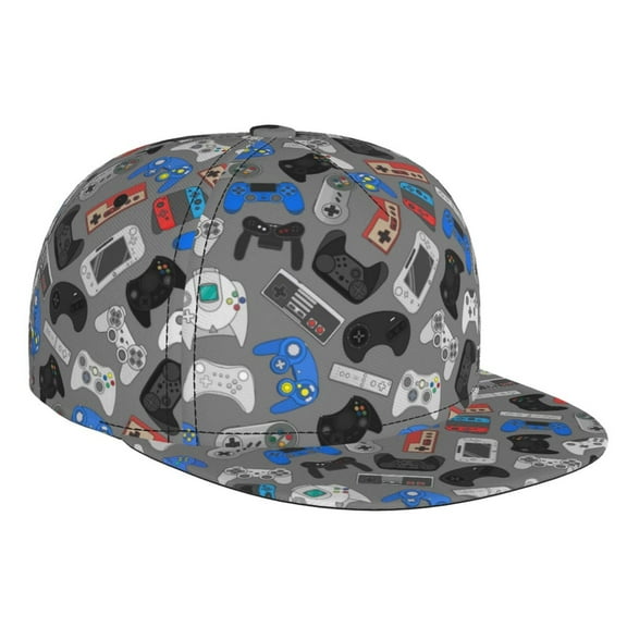 Hirioo Video Game for Baseball Cap Men Cap Flat Brim for Men Women Teens Adjustable Baseball Cap