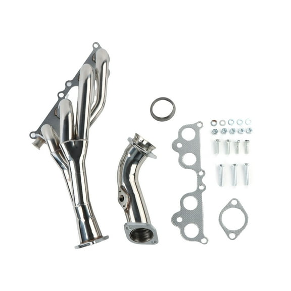 HIRINTOL 1set Exhaust Header for 1995-2001 Toyota Tacoma 2.4L/2.7L L4, Silver Polished