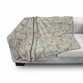 thumbnail image 3 of Shabby Flora Soft Flannel Fleece Throw Blanket, Vintage Country Style Ornaments with Heart Flowers Ribbon Illustration, Cozy Plush for Indoor and Outdoor Use, 70" x 90", Beige Mint, by Ambesonne, 3 of 6