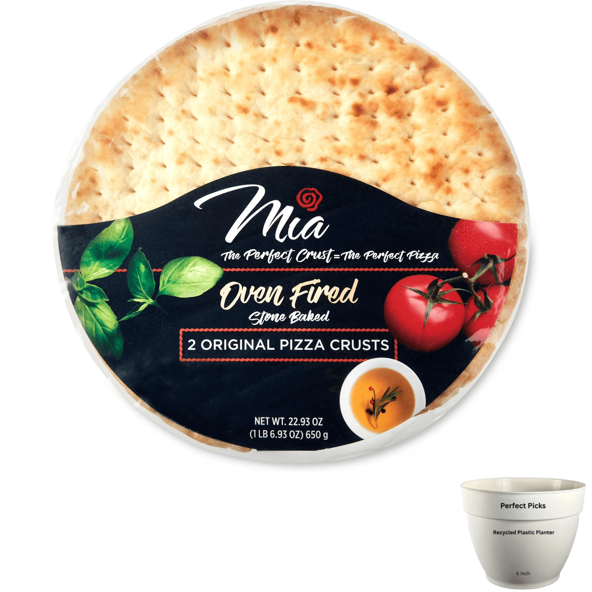Smart Flour Foods Ancient Grains Pizza Crust - 10 Inch, Gluten Free, 12 Pack Case, Vegan & Kosher