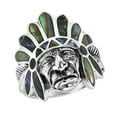 thumbnail image 2 of Indian Style Abalone Inlay .925 Silver Ring-10, 2 of 6