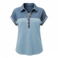 thumbnail image 5 of Women Short Sleeve Shirts Crewneck Lightweight Blouses Casual Business Tops Spring Summer Fall Outfits Top For Women, 5 of 5