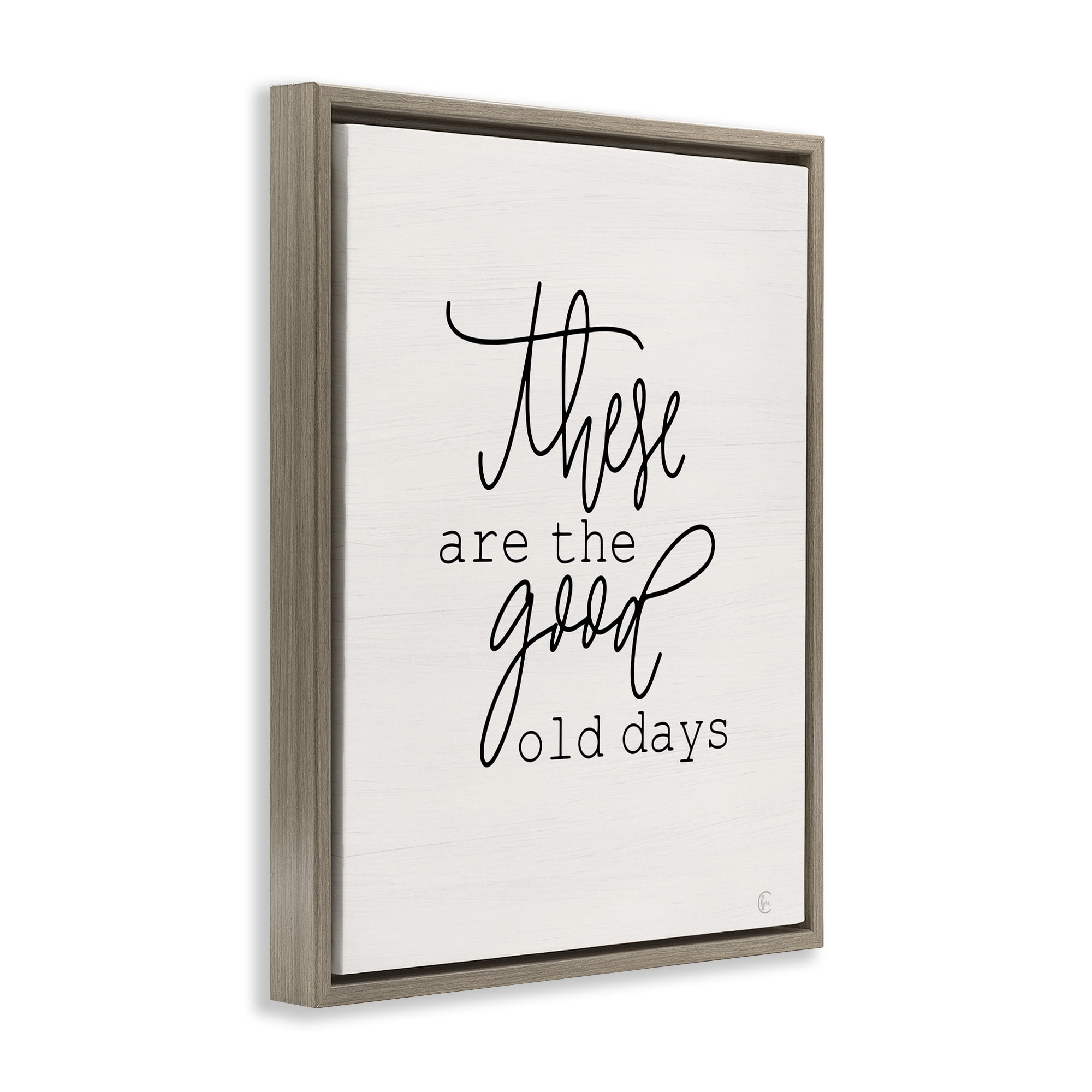 Stupell Industries Good Old Days Typography Painting Brown Floater Framed Art Print Wall Art, 25 x 31