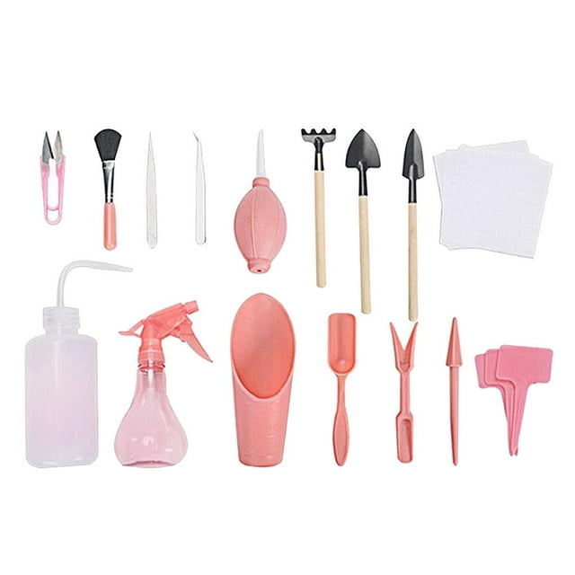 Conjunto de Herramientas de Jardinería Shamjiam para Suculentas con Mini Rastrillo Y Recortador de Hojas Rosa
