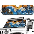 thumbnail image 2 of Yuyamidu Seaside Windshield Sun Shade for Jeep Wrangler TJ JK JKU 1997-2018, Frangipani Front Window Sunshade Sun Visor , Keep Your Car Cool, 2 of 7