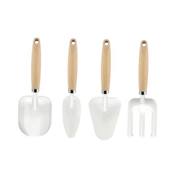 4 piezas de herramientas de mano de jardinería, equipo de jardinería para Mango de madera Blanco Baoblaze Juego de jardinería