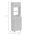 thumbnail image 6 of Nmkwnr 2 Shelf 1 Drawer Microwave Pantry Storage Cabinet Shelf for Kitchen, White, 6 of 7