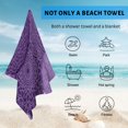 thumbnail image 4 of GZHJMY Beach Towel for Women Girls, Purple Flower Silhouette Bath Towel, Oversized Lightweight Sport Towel, 31x51 Inch, 4 of 7