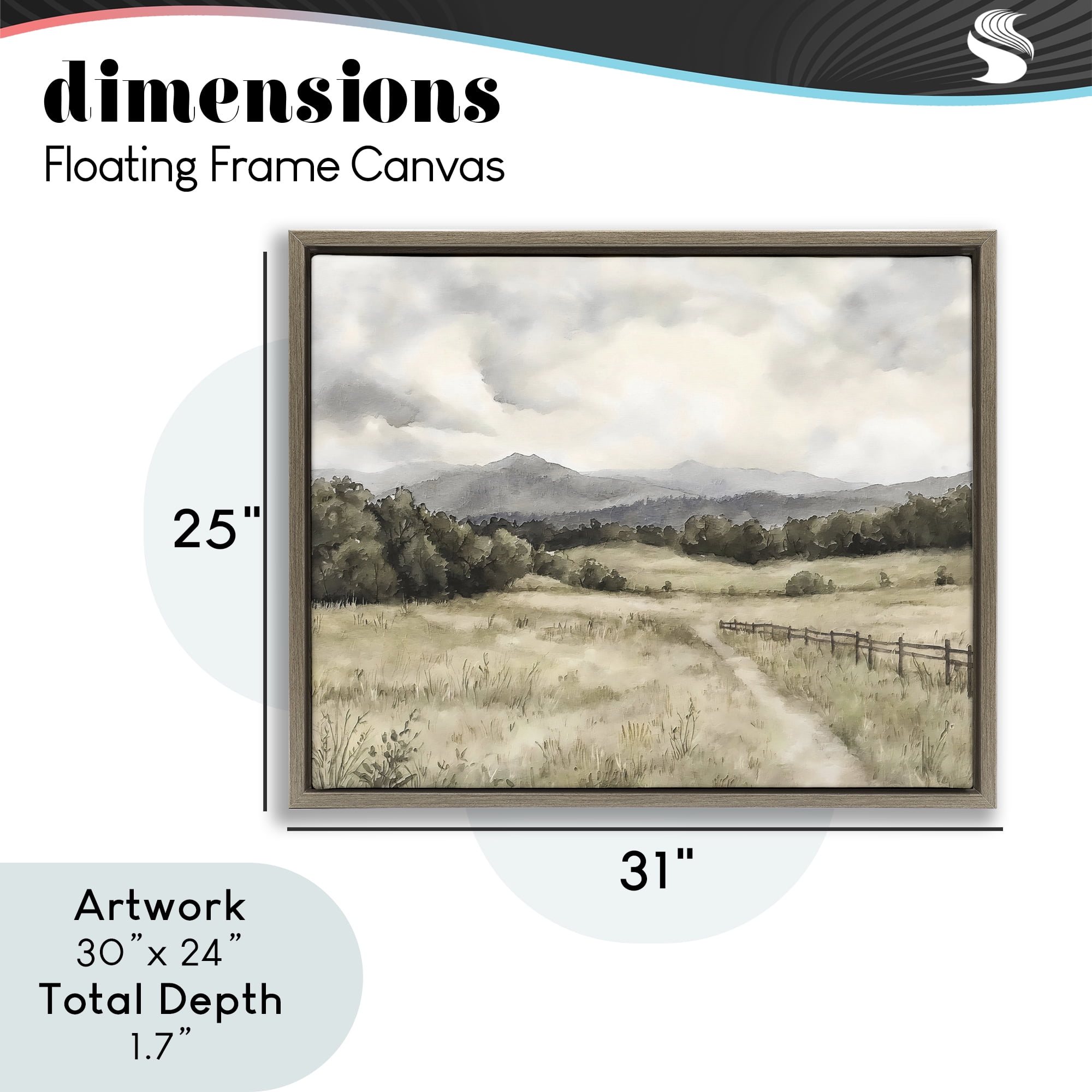 Stupell Industries Muted Trail Along Fence Brown Framed Floater Canvas Wall Art, design by Riley B
