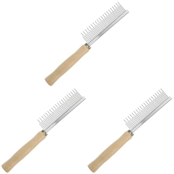 3pcs Dog Comb Cat Comb  Removing Matted Fur Comb  Grooming Comb  with Stainless Steel Teeth Handle