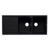 ALFI brand AB4620DI-BLA Black 46" Double Bowl Granite Composite Kitchen Sink with Drainboard