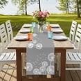 thumbnail image 4 of Table Runners 72 Inches Long Dress Scarves, White Dandelion Farmhouse Kitchen Table Runner, Coffee Tablerunners, Spring Plants Flowers Vintage Gray 16x72 Inch, 4 of 9