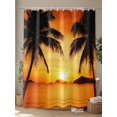 thumbnail image 4 of Tropical Shower Curtain, Coconut Beach Sunset Bathroom Decor Curtains Set with Hooks, Orange Gold Yellow Waterproof Fabric Home Accessories， 72 X 78 Inch Long, 4 of 6