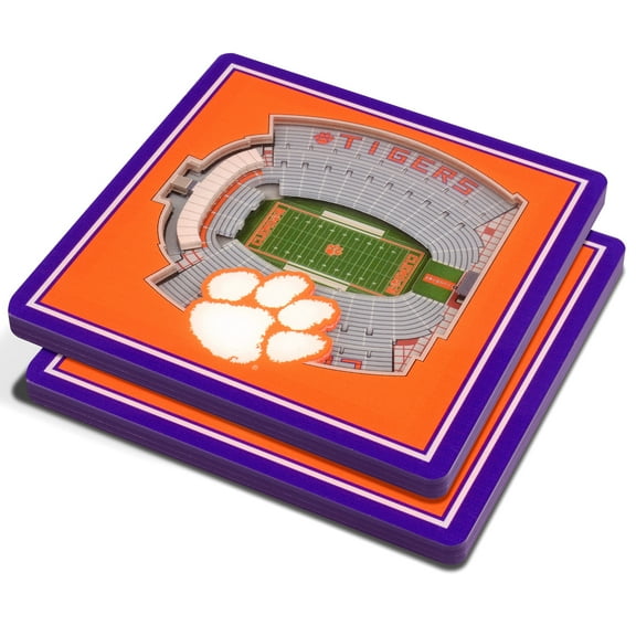 Orange Clemson Tigers 3D StadiumViews Coasters