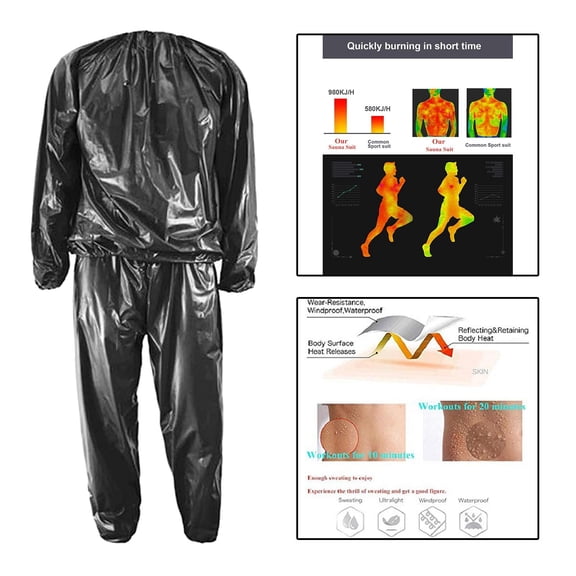 Anti- Fitness Sauna Suit Exercise Running Quick Sweat Women Men XXL