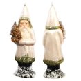thumbnail image 1 of Ino Schaller Paper Mache Santa in Pearl White Coat Christmas Ornament, 1 of 1