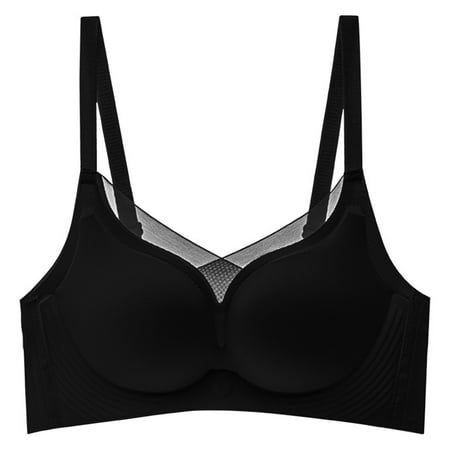 Kaemgyyd Seamless Bras for Women V Neck No Underwire Wireless Breathable Everyday Bra with Lift Push up Bralettes for Women