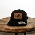thumbnail image 2 of Moutain Leather Patch Trucker Hat Mountain Range SnapBack Hat Hiking Outdoors Baseball Cap Trendy Apparel for Men and Women Trendy Gift Idea, 2 of 5