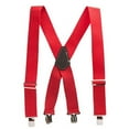 thumbnail image 4 of X-Back Suspenders 2" Wide Work Heavy Duty Clips Adjustable Red Suspenders with Very Strong 4 Clips, 4 of 4