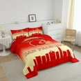thumbnail image 3 of Erosebridal American Football Bedding Set Full Size San Francisco Comforter Set Gifts for Football Fans Women Men Football City Comforter Rugby Sports Duvet Set Yellow Red Room Decor, 3 of 7