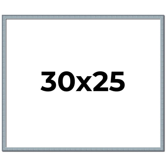30x25 Frame Blue Scuffed Farm Board Solid Wood Picture Frame Width 0.75 Inches | Interior Depth 0.5