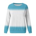 thumbnail image 4 of Gibobby Sudadera mujer Sudadera de manga larga con estampado gráfico de letras y cuello redondo para mujer(Azul celeste,G), 4 of 4