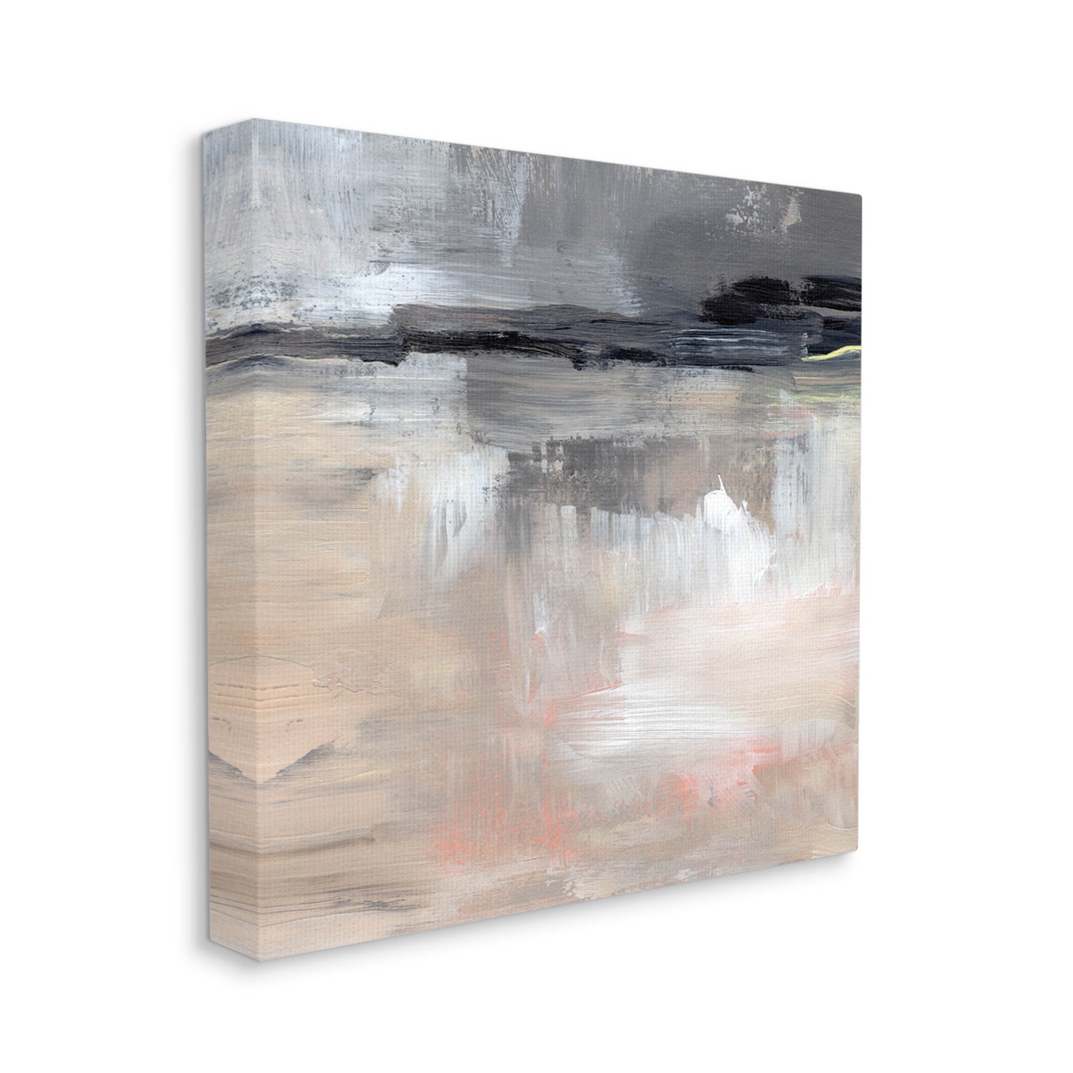 Modern Lake Reflection Scenery Abstract Painting Gallery Wrapped Canvas Print Wall Art