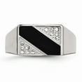 thumbnail image 4 of Stainless Steel Polished Black Enameled CZ Signet Ring Size: 11; for Adults and Teens; for Women and Men, 4 of 6